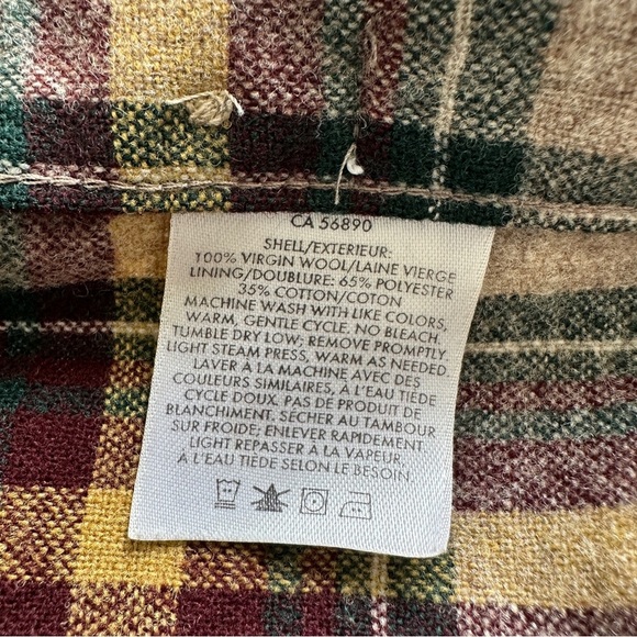 Pendleton Lodge Shirt Mens Large Brown Tartan Flannel 100% Wool Long Sleeves - Picture 6 of 13